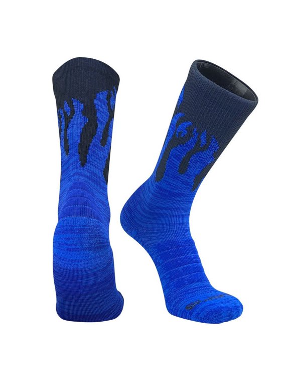 Pyro Blue Flame Fire Basketball Football Crew Socks by TCK (Medium (6-9))
