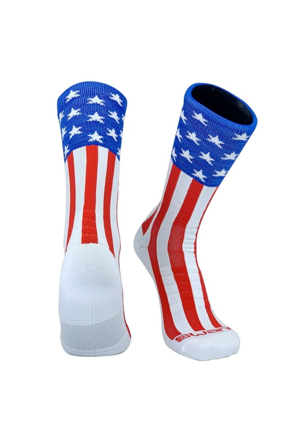 USA Uncle Sam Patriot Basketball Football Crew Socks by TCK (L)