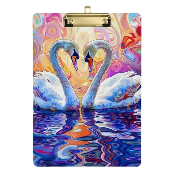 Swans Colorful Acrylic Clipboards 12 x 9 Inch A4 Size with Low Profile Clip Hanging Clipboard for Classroom School Office