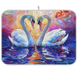 Bestwell White Swan Dish Drying Mat for Kitchen Counter Highly Absorbent Non Slip Dish Mat Dish Drainer Pad for Countertops 18 x 24 Inch Home Decor Gifts Walmart