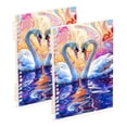 thumbnail image 1 of Swans Colorful Ring Binder Notebook Journey Note Diary College Ruled Spiral Notebook Study Loose Leaf Paper A5 60 Pages, 1 of 8