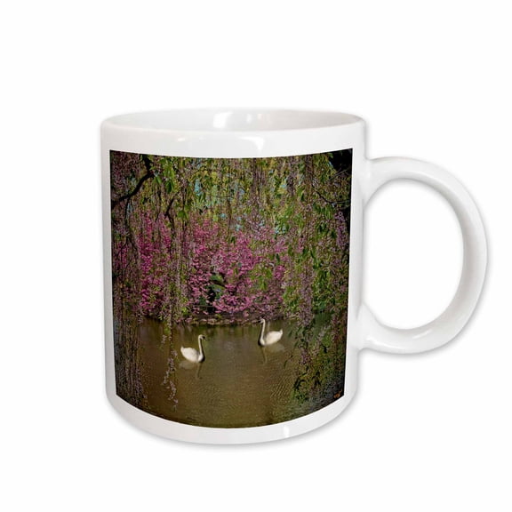 3drose, Swans Garden Spring Cherry Blossoms, 11oz Mug