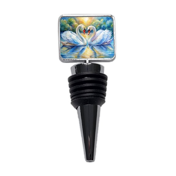 Swans In Love Valentine's Day Wine Bottle Stopper Cap Plug