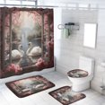 thumbnail image 1 of Swans Shower Curtain Set White Swans Couple Outside Window Scenery Waterproof Fabric Cloth Bath Curtain, Non-Slip Bathroom Rugs Bath Mats, 72x72 Inch, 1 of 4