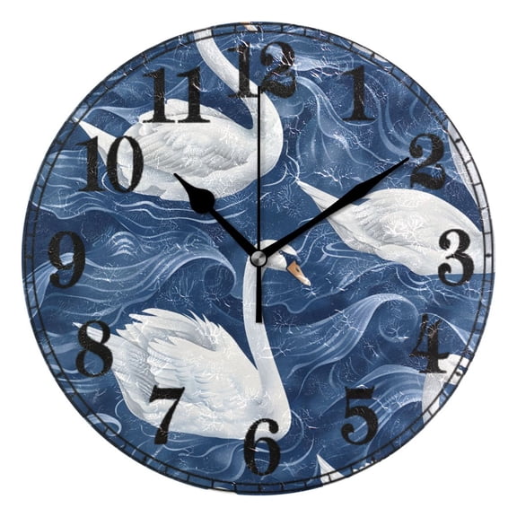 Swans Silent Wall Clock 10" Non-Ticking Battery Clock