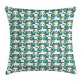 thumbnail image 1 of Swans Throw Pillow Cushion Cover, Continuous Mystic Aquatic Animals Abstract Composition, Decorative Square Accent Pillow Case, 20" X 20", Dark Seafoam Dark Purple Grey and Amber, by Ambesonne, 1 of 2