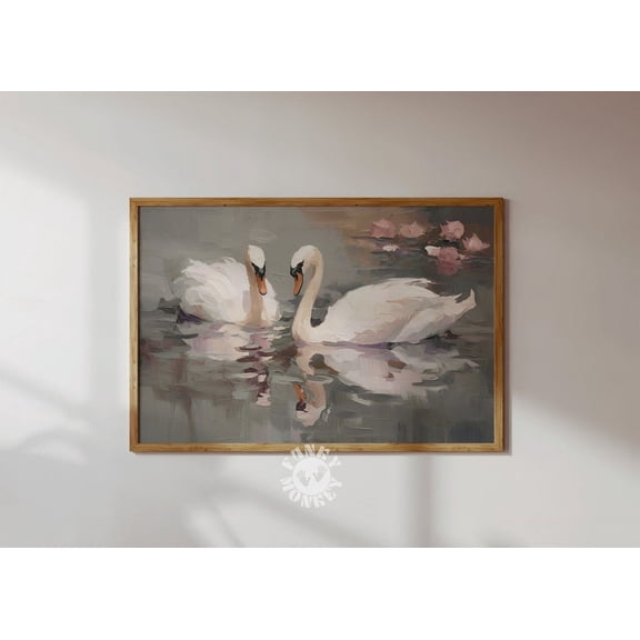 Swans Vintage Coquette Nursery Decor Wall Art