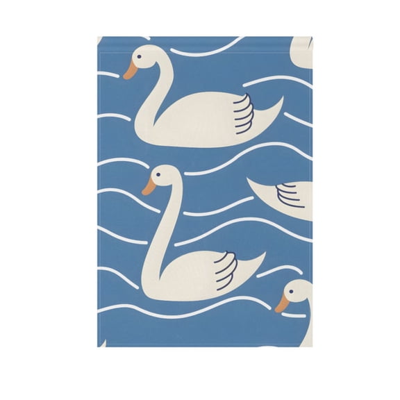 Swans in Water Wave Garden Flag House Banner 12" x 18" Double Sided Outdoor Yard Decoration