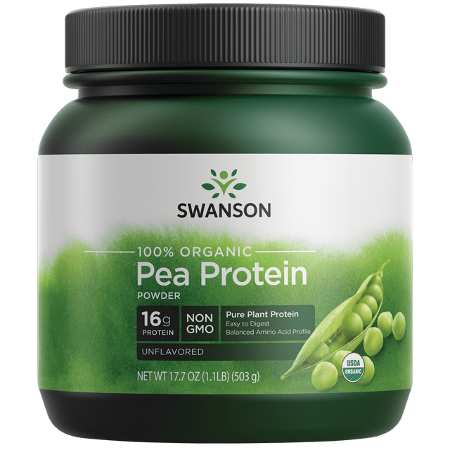 Swanson 100 Certified Organic Pea Protein Powder NonGmo 1.1 lb Pwdr