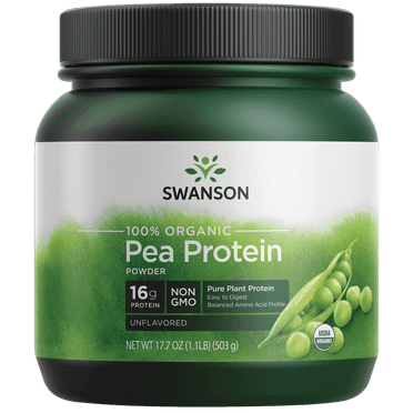 Swanson 100% Certified Organic Pea Protein Powder Non-Gmo 1.1 lb Pwdr
