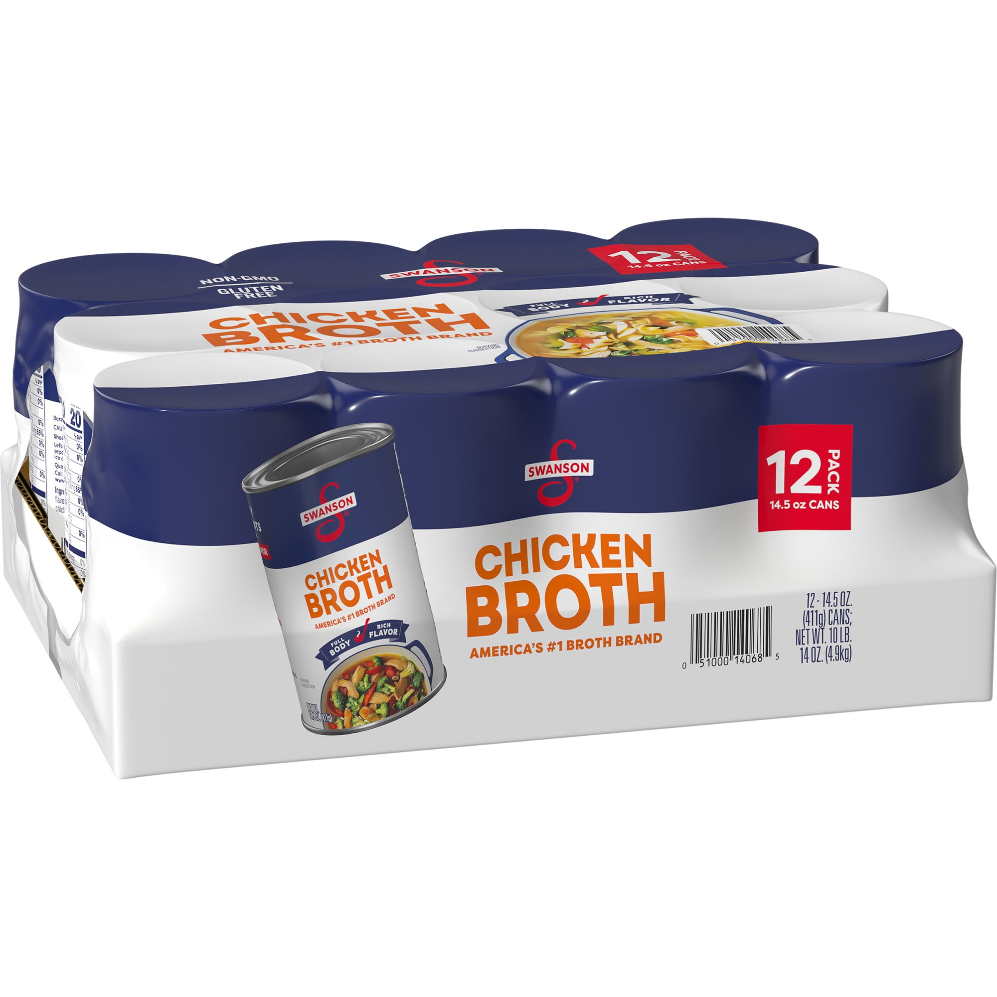Swanson 100% Natural Chicken Broth, Gluten-Free, Non-GMO, 14.5 oz