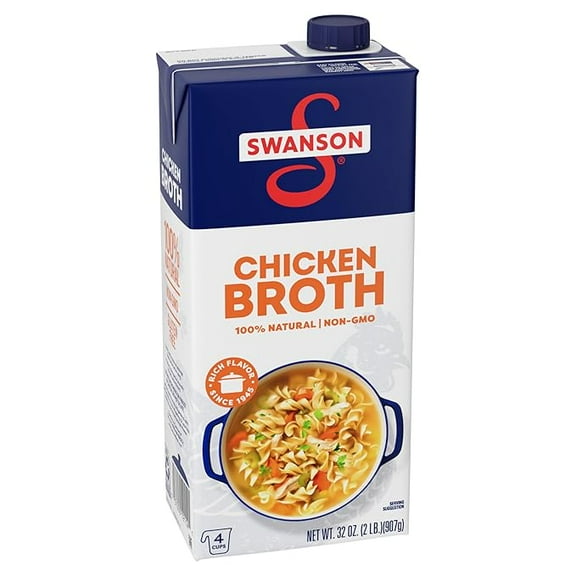 Swanson 100% Natural Chicken Broth, 32 oz Carton Pack of 1