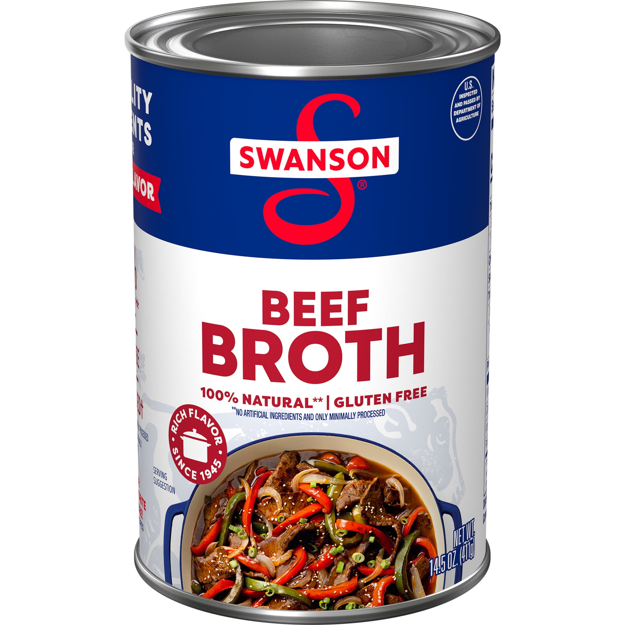 Swanson 100 Natural, GlutenFree Beef Broth, 14.5 oz Can pack of 2