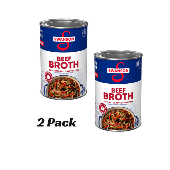 (2 pack) Swanson 100% Natural, Gluten-Free Beef Broth, 14.5 oz Can