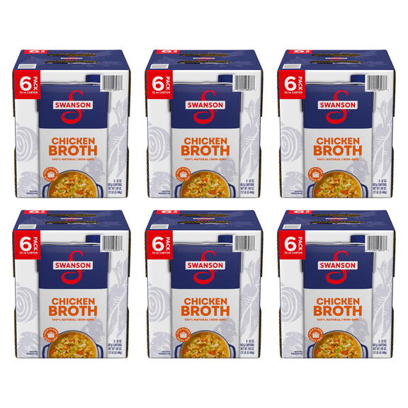 Swanson 100% Natural, Gluten Free Vegetable Stock, 32 oz Carton (Pack of 6)