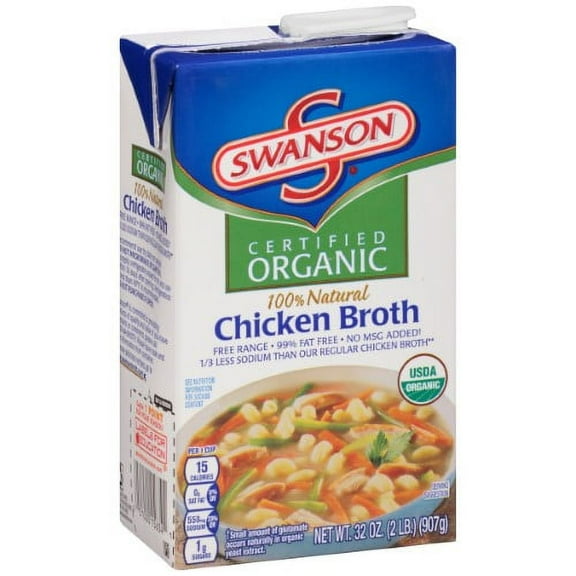 Swanson 100% Natural Organic Free-Range Chicken Broth (Pack of 14)