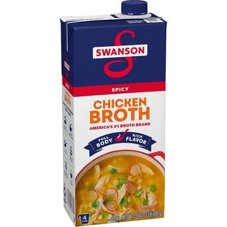 Swanson Spicy Chicken Broth, 32 oz Carton