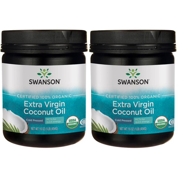 Swanson 100% Organic Extra Virgin Coconut Oil - Cold Pressed 2 Pack