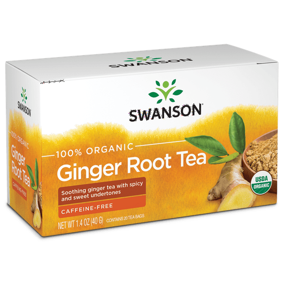 Swanson 100% Organic Ginger Root Tea 20 Sachets