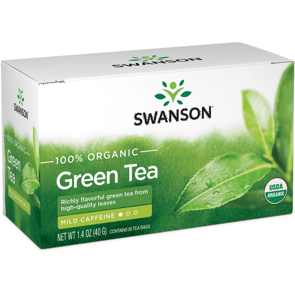 Swanson 100% Certified Organic Green Tea 20 Bag(S)