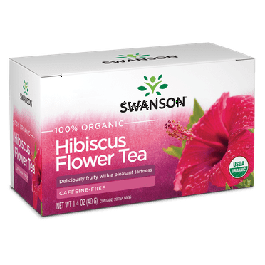 Swanson 100% Organic Hibiscus Flower Tea 20 Sachets
