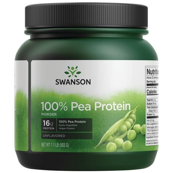 Swanson 100% Pure Pea Protein 1.1 lb (503 g) Pwdr
