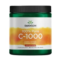 Swanson Vitamin C Powder 100% Pure Ascorbic Acid, Immune System Support, Skin Health, Cardiovascular Health, Antioxidant Supplement 1000 mg (per Serving) 1 lb. 454 g