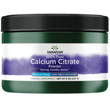 Swanson 100% Pure and Dairy-Free Calcium Citrate Powder 350 mg 8 oz Powder