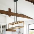 thumbnail image 1 of Kenroy Home Swanson 5-Light LED Kitchen Island Light Fixture with Exposed Edison Style Bulbs Coastal Table Light Fixture for Living Room, Kitchen, Dining Room, or Office, 2700K, Graphite, 1 of 8
