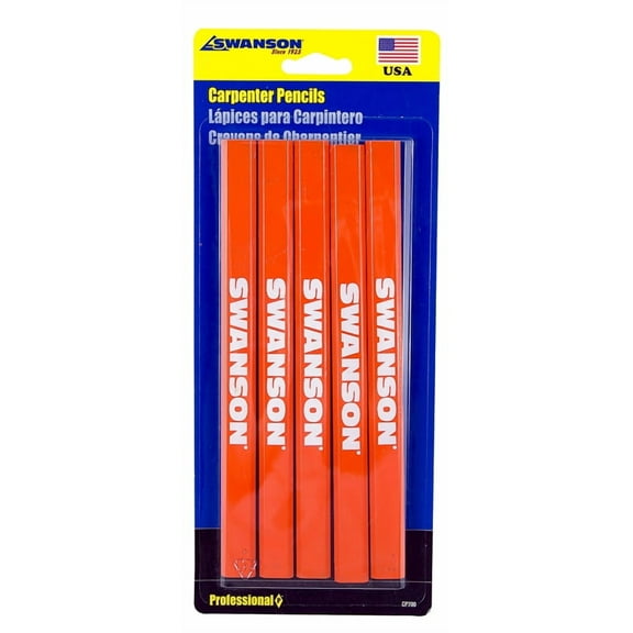 Swanson Tool Co Orange 5-Pack Carpenter Pencils, Model CP700