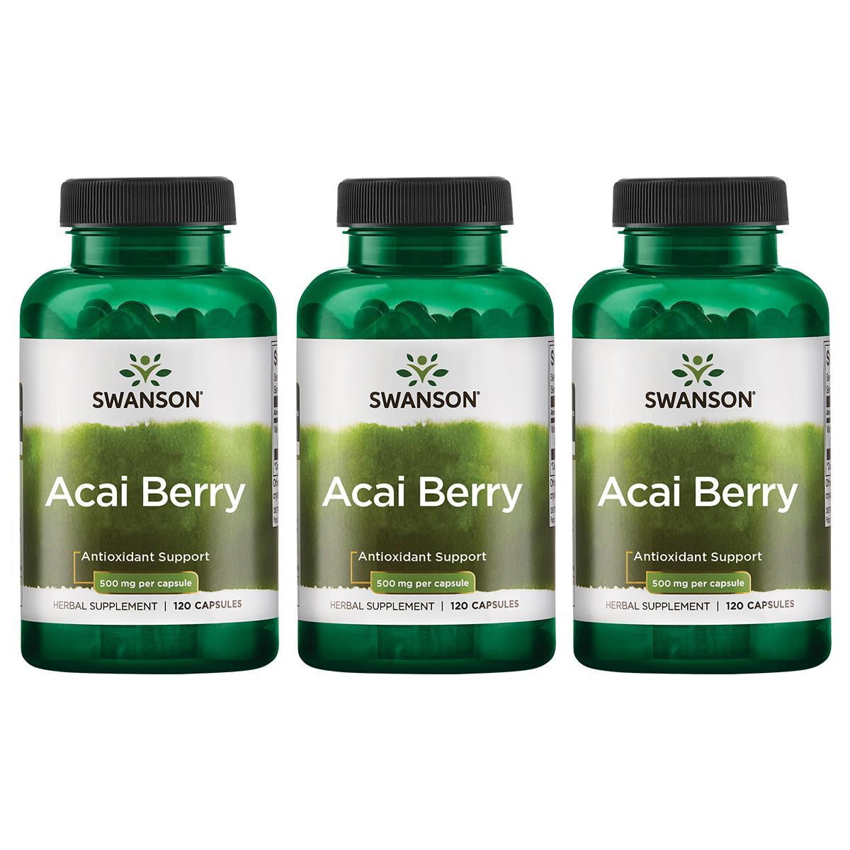 Swanson Acai Berry 500 mg 120 Caps 3 Pack
