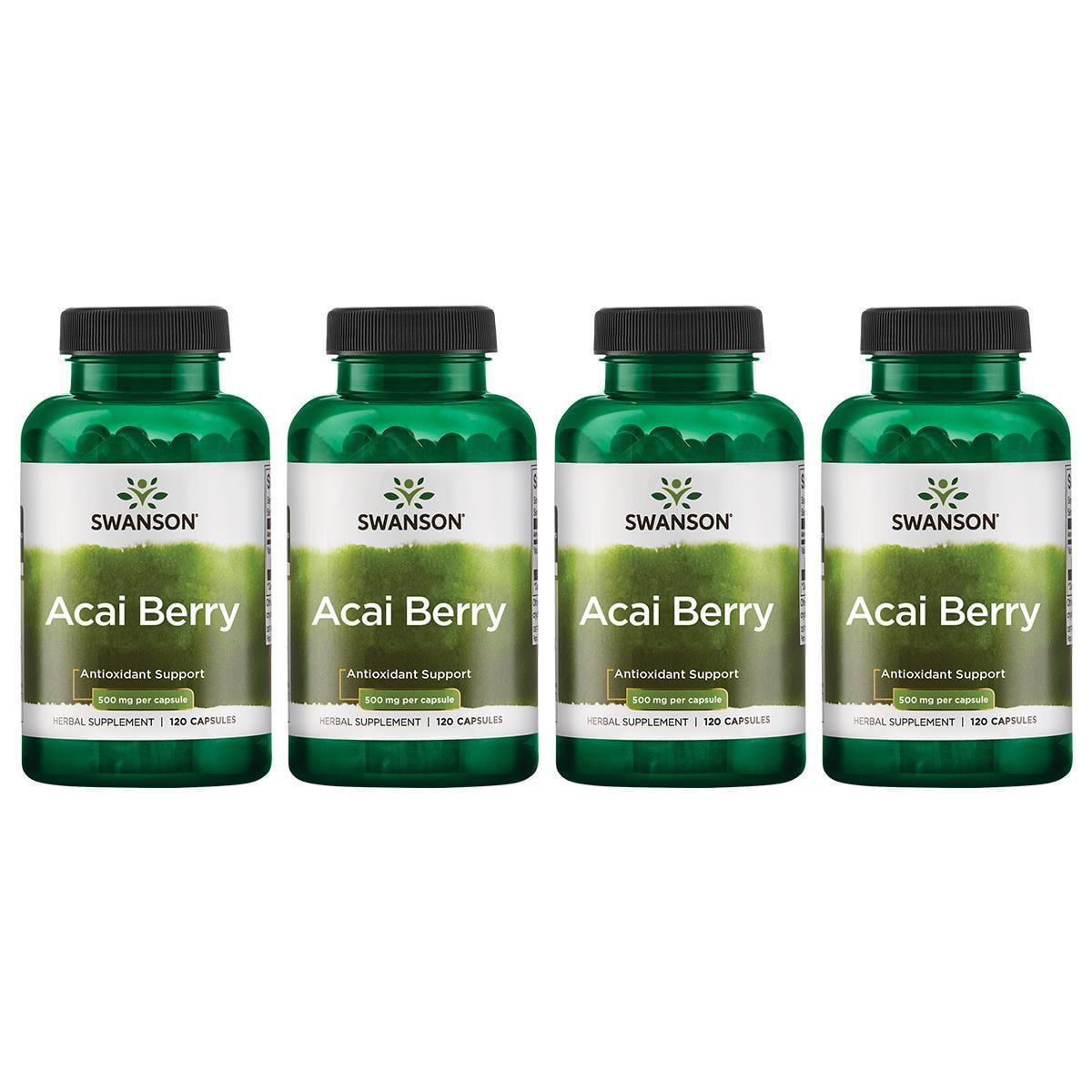 Swanson Acai Berry 500 mg 120 Caps 4 Pack