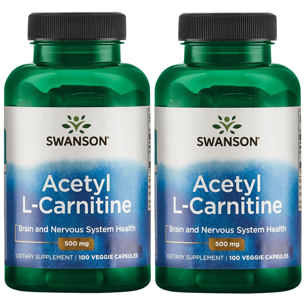 Swanson Acetyl LCarnitine 500 mg 100 Veg Caps 2 Pack