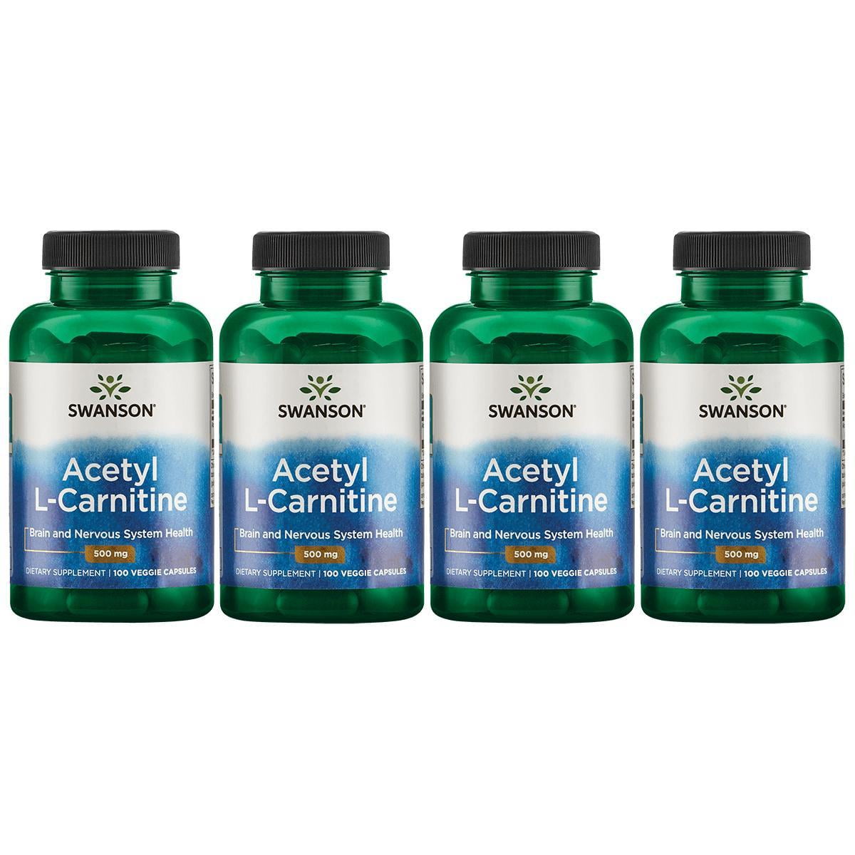 Swanson Acetyl L-Carnitine 500 mg 100 Vegan Caps 4 Pack - Walmart.com