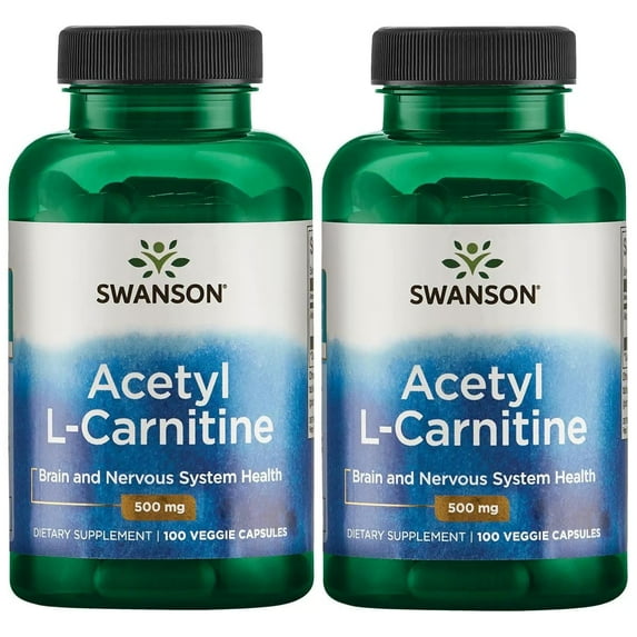 Swanson Acetyl-L-Carnitine - Amino Acid Supplement Promoting Cognitive Health & Muscle Support - Natural Formula May Promote Nervous System Health - (100 Veggie Capsules) (2 Pack)