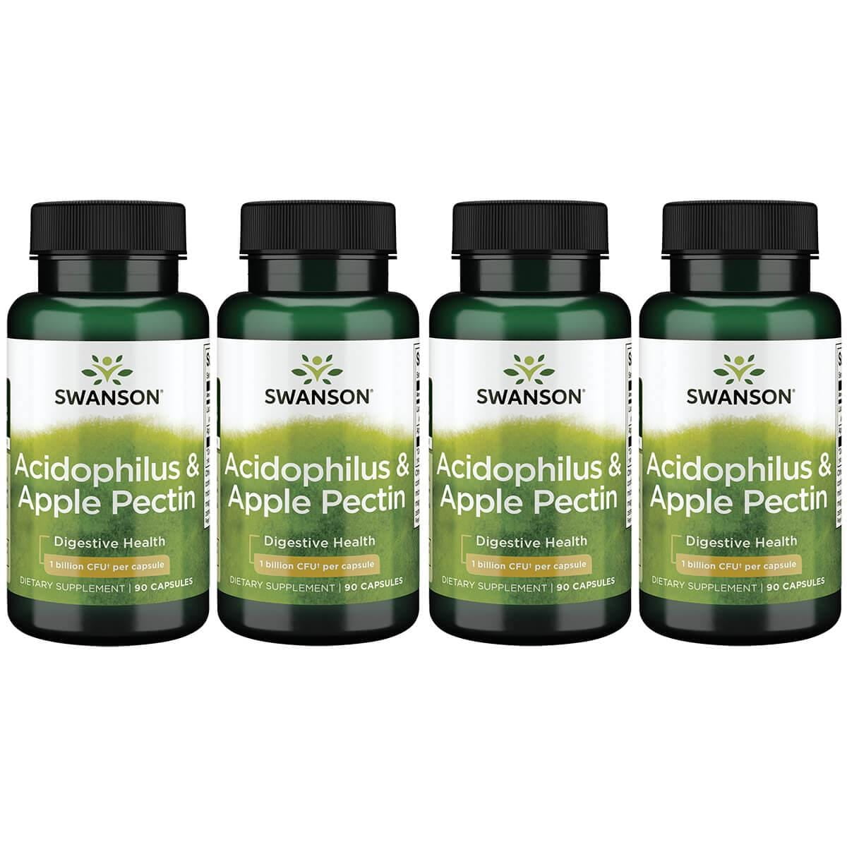 Swanson Acidophilus & Apple Pectin 90 Caps 4 Pack