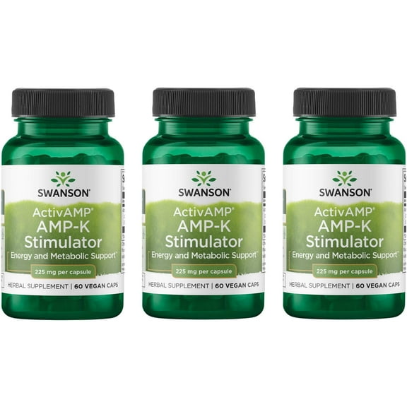 Swanson Activamp Amp-K Stimulator 225 mg 60 Veg Caps 3 Pack