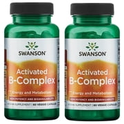 Swanson Activated B-Complex - High Potency and Bioavailability 60 Veggie Capsules 2 Pack