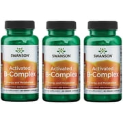 Swanson Activated B-Complex - High Potency and Bioavailability 60 Veggie Capsules 3 Pack