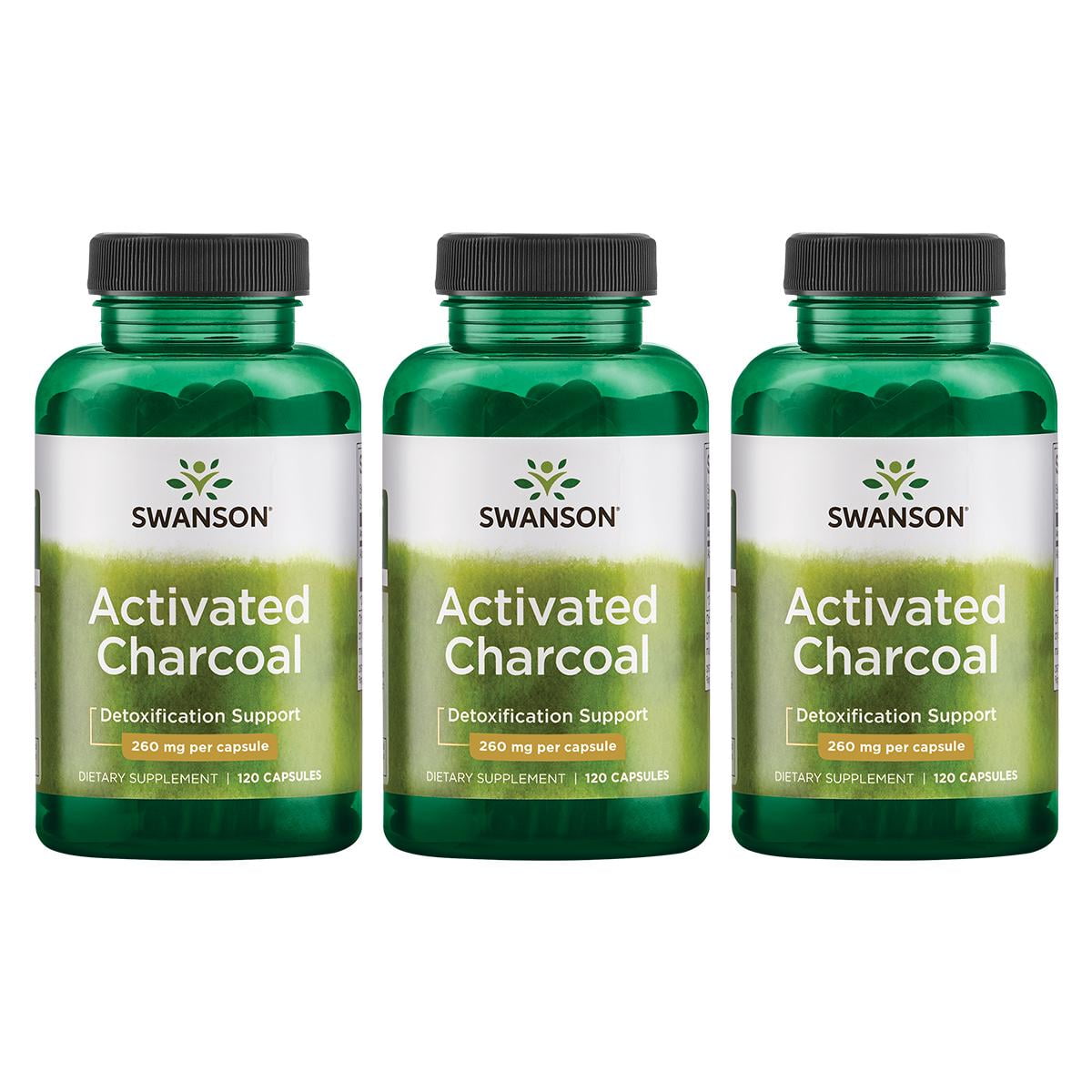 Swanson Activated Charcoal Capsules, Supports Bowel Regularity & Helps