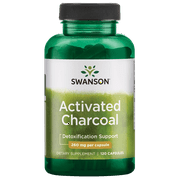 Swanson Activated Charcoal Capsules, Supports Bowel Regularity & Helps Ease Gas & Bloating, 520 mg (120 Capsules)