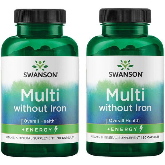 Swanson Active One Multivitamin without Iron 90 Capsules (2 Pack)