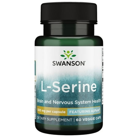 Swanson AjiPure L-Serine Vegetable Capsules, 500 mg, 60 Count