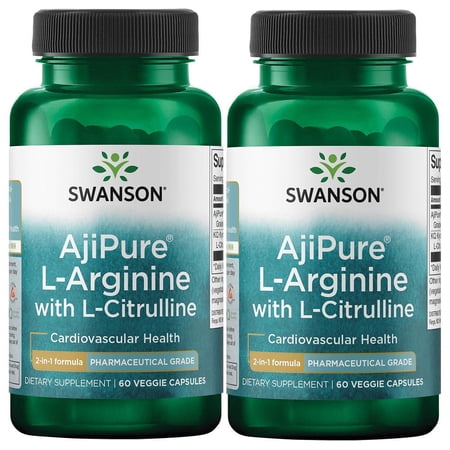 Swanson Ajipure L-Arginine with L-Citrulline - Pharmaceutical Grade 2 Pack