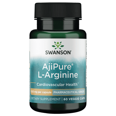 Swanson Ajipure L-arginine - Pharmaceutical Grade 500 mg 60 Veggie Capsules