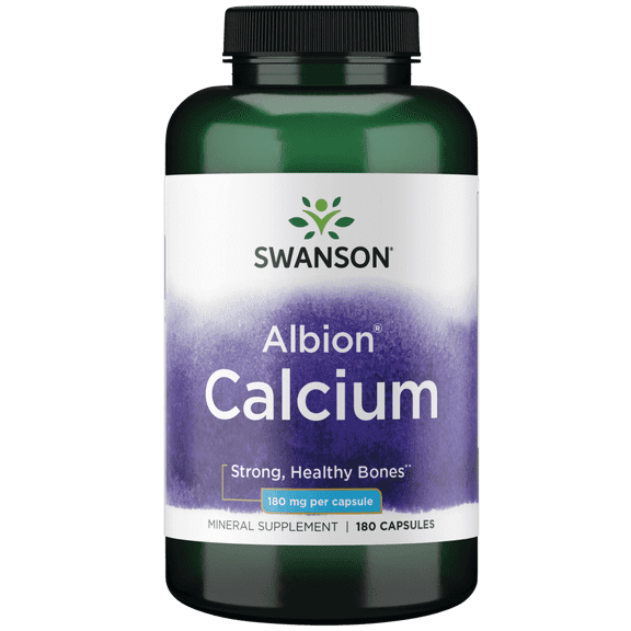 Swanson Albion Calcium 180 mg 180 Caps