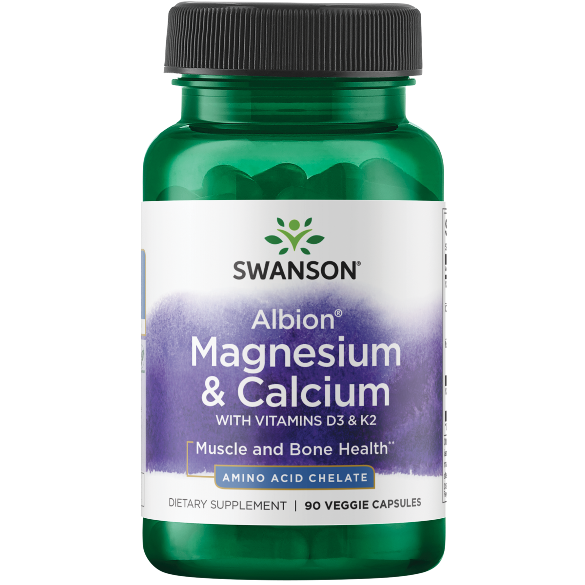 Swanson Albion Chelated Magnesium and Calcium 21 90 Veggie Capsules