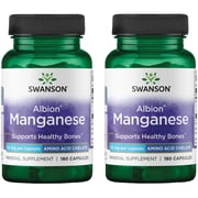 Swanson Albion Chelated Manganese 10 Milligrams 180 Capsules 2 Pack