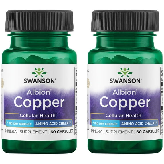 Swanson Albion Copper 2 mg 60 Caps 2 Pack