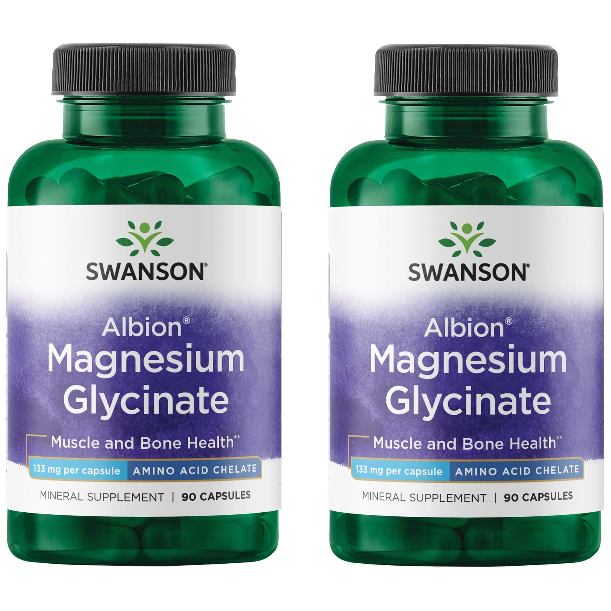 Swanson Albion Magnesium Glycinate 133 mg 90 Caps 2 Pack